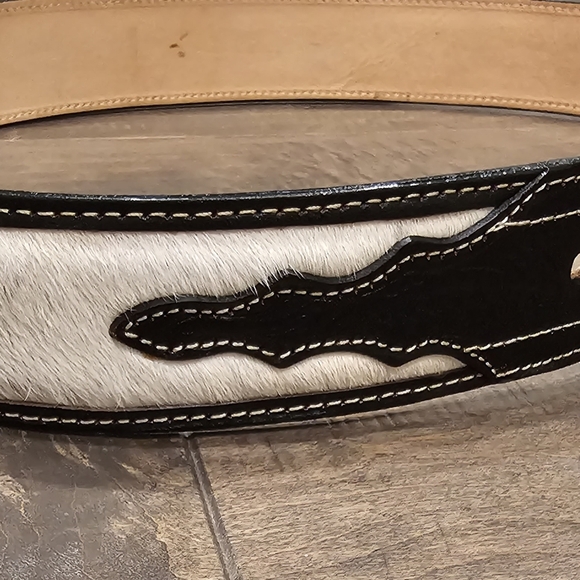 Men's Hecho En Mexico Leather Belt Size 42 - Picture 6 of 10